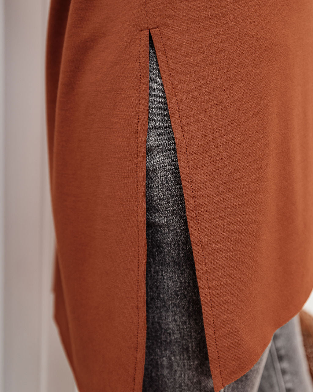 Holiday Weekend Cotton Long Sleeve Tunic - Rust - FINAL SALE Ins Street