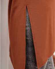 Holiday Weekend Cotton Long Sleeve Tunic - Rust - FINAL SALE Ins Street