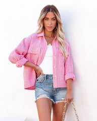 Holland Tweed Button Down Shacket - Pink Ins Street