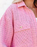 Holland Tweed Button Down Shacket - Pink Ins Street