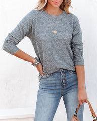 Horizon Long Sleeve Knit Top - Grey Ins Street