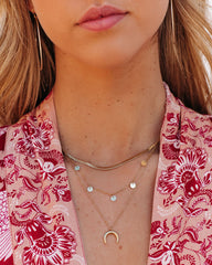 Horn Layered Herringbone Necklace Ins Street