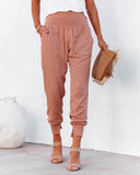 Hot And Bothered Pocketed Cotton Joggers - Mauve