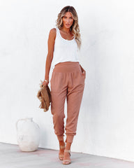 Hot And Bothered Pocketed Cotton Joggers - Mauve Ins Street