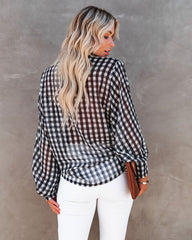 Huntsville Gingham Ruffle Tie Blouse Ins Street