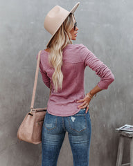 Huxley Cotton Blend Henley Top - Dark Mauve - FINAL SALE Ins Street