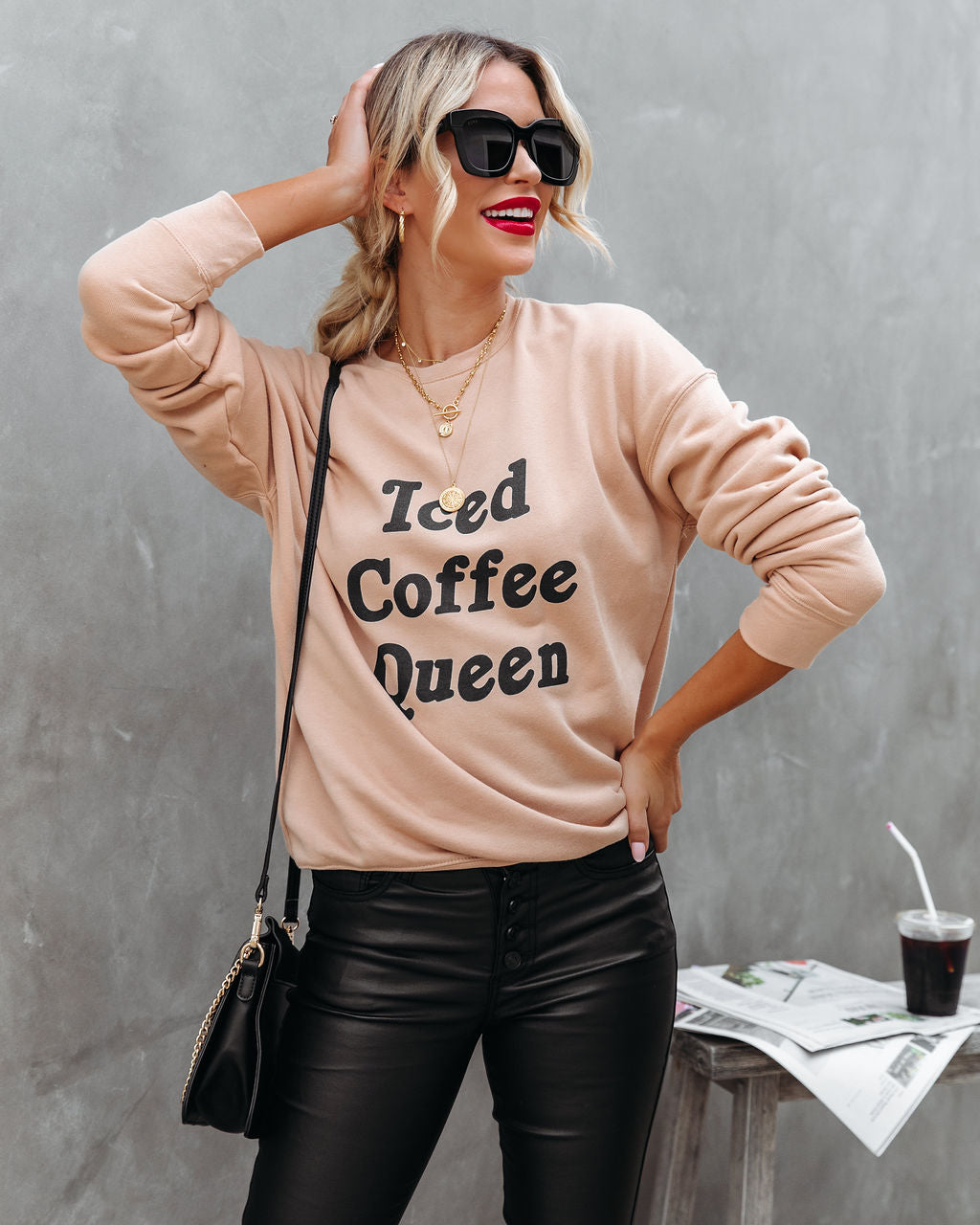 Iced Coffee Queen Cotton Blend Sweatshirt - FINAL SALE Ins Street