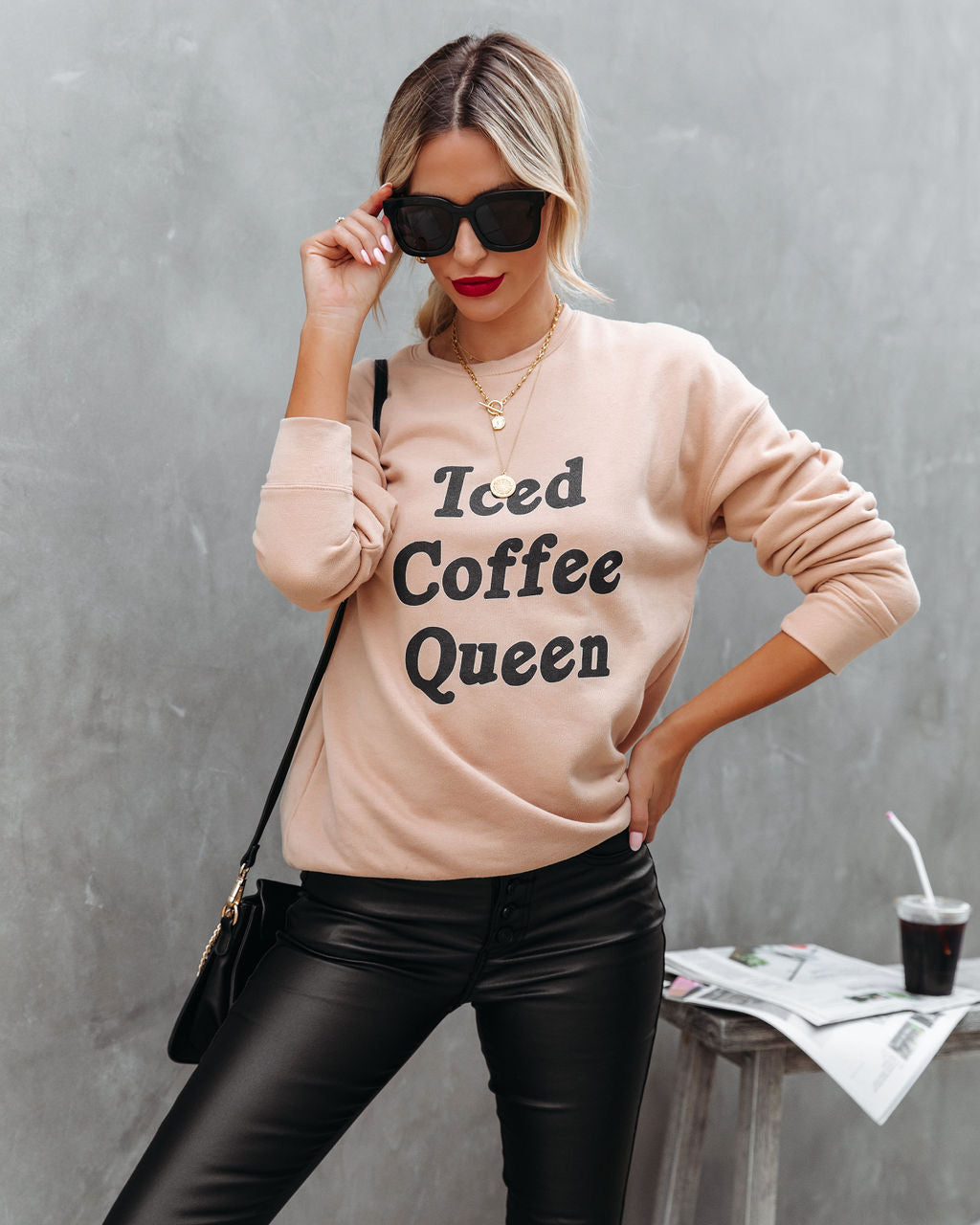 Iced Coffee Queen Cotton Blend Sweatshirt - FINAL SALE Ins Street