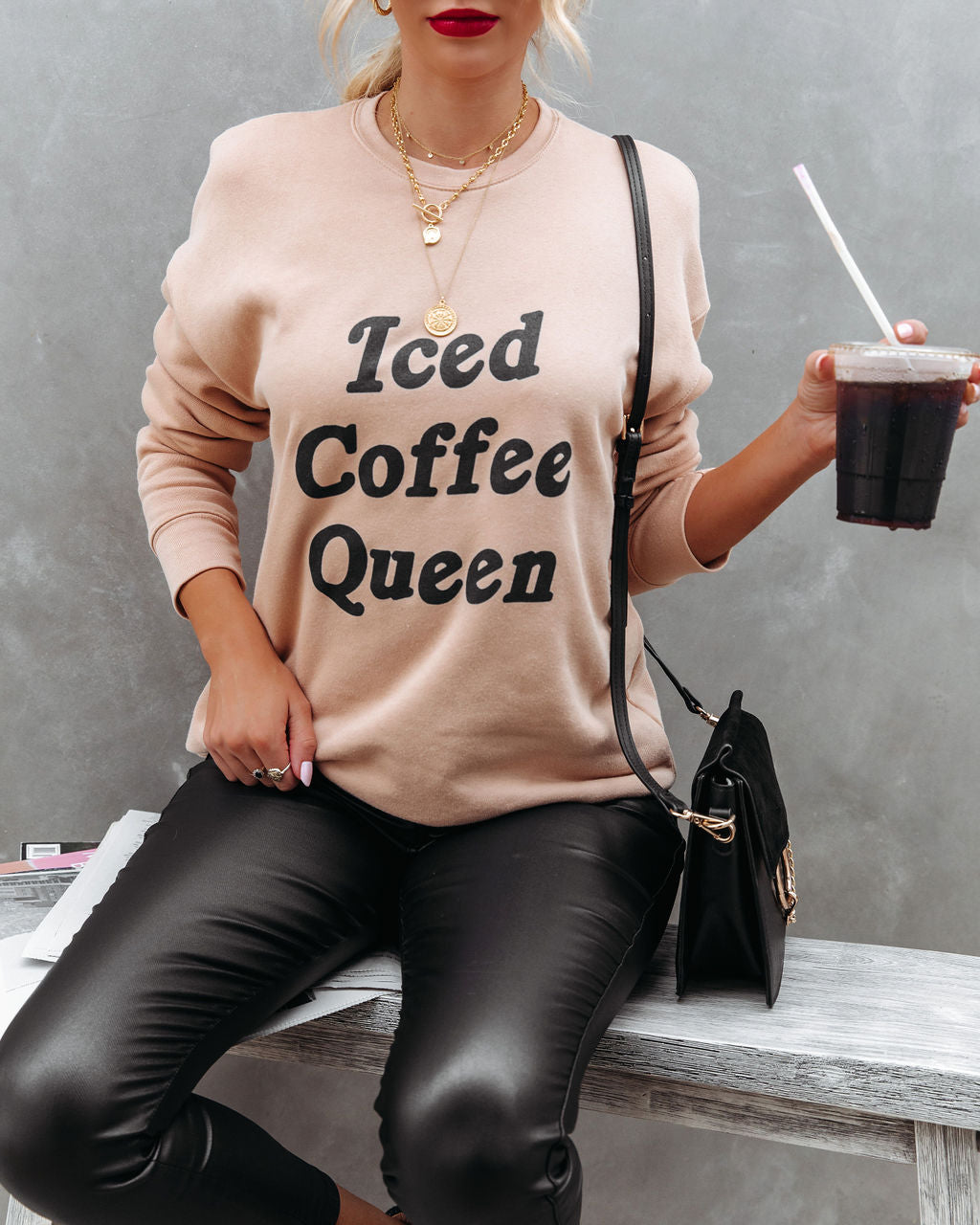 Iced Coffee Queen Cotton Blend Sweatshirt - FINAL SALE Ins Street