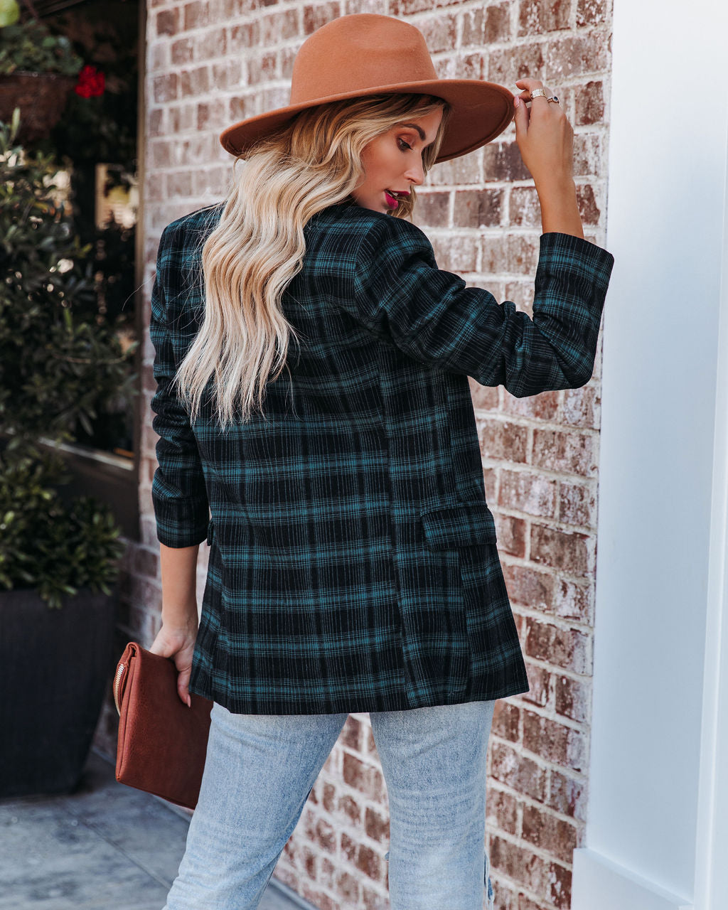 Ike Pocketed Plaid Blazer - Teal - FINAL SALE Ins Street