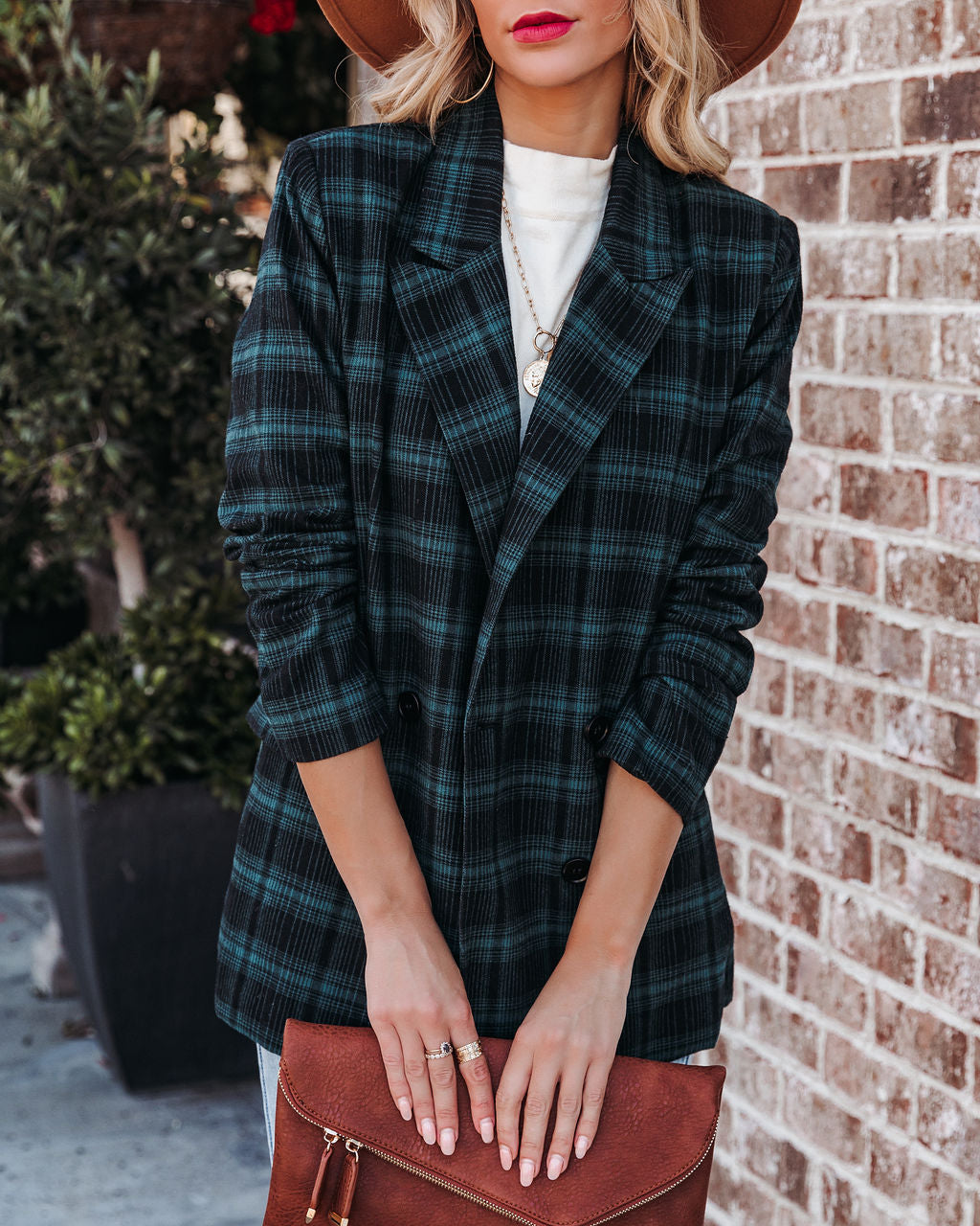 Ike Pocketed Plaid Blazer - Teal - FINAL SALE Ins Street