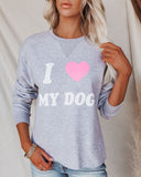 I Love My Dog Cotton Blend Sweatshirt - FINAL SALE Ins Street