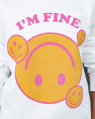 Im Fine Cotton Blend Smiley Sweatshirt Ins Street