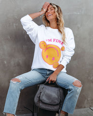 Im Fine Cotton Blend Smiley Sweatshirt Ins Street