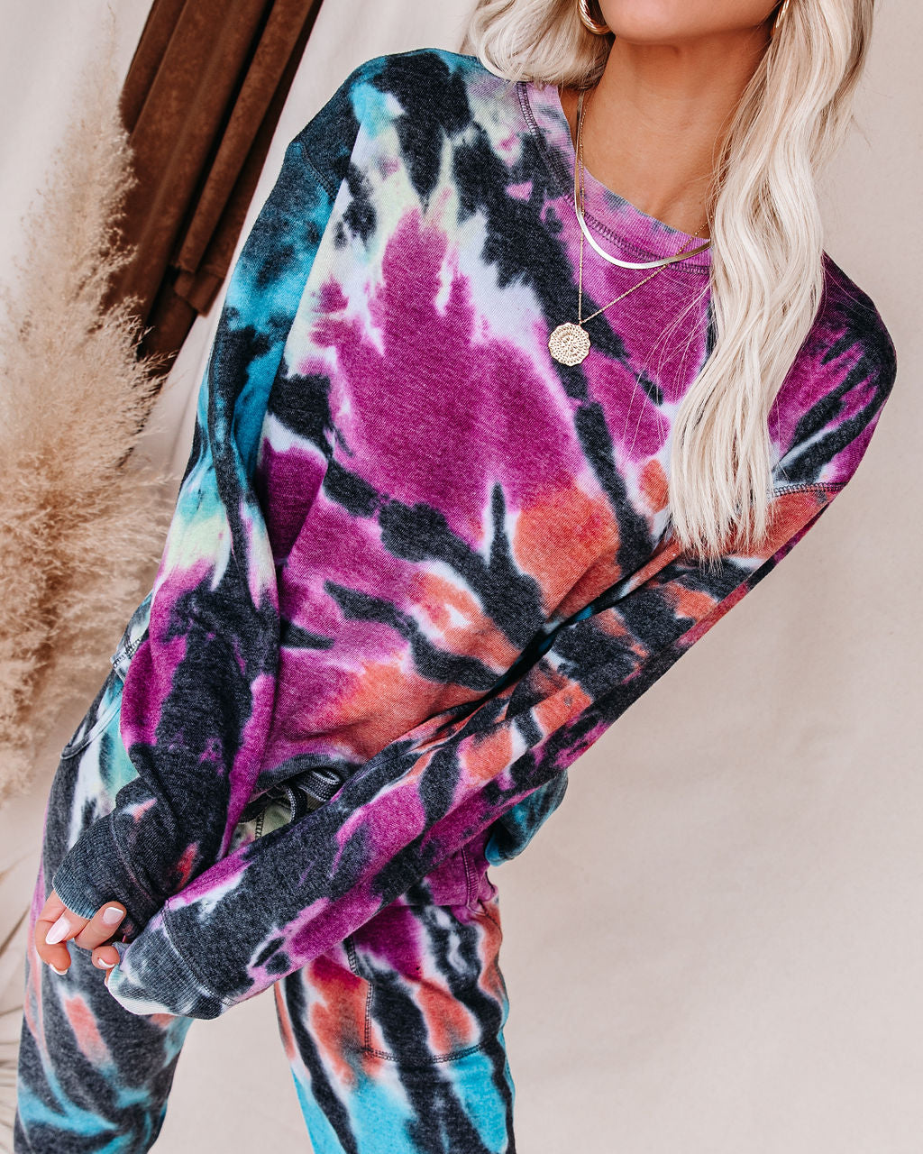 Insomnia Cotton Blend Tie Dye Pullover Ins Street