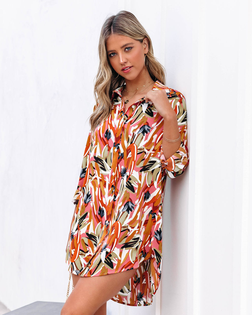 Ivah Printed Button Down Tunic Ins Street