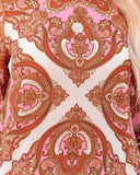 Ivanna Printed Smocked Blouse - Pink Multi Ins Street
