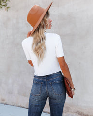 Janice Ribbed Crop Turtleneck Top - Off White - FINAL SALE Ins Street