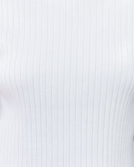 Janice Ribbed Crop Turtleneck Top - Off White - FINAL SALE Ins Street