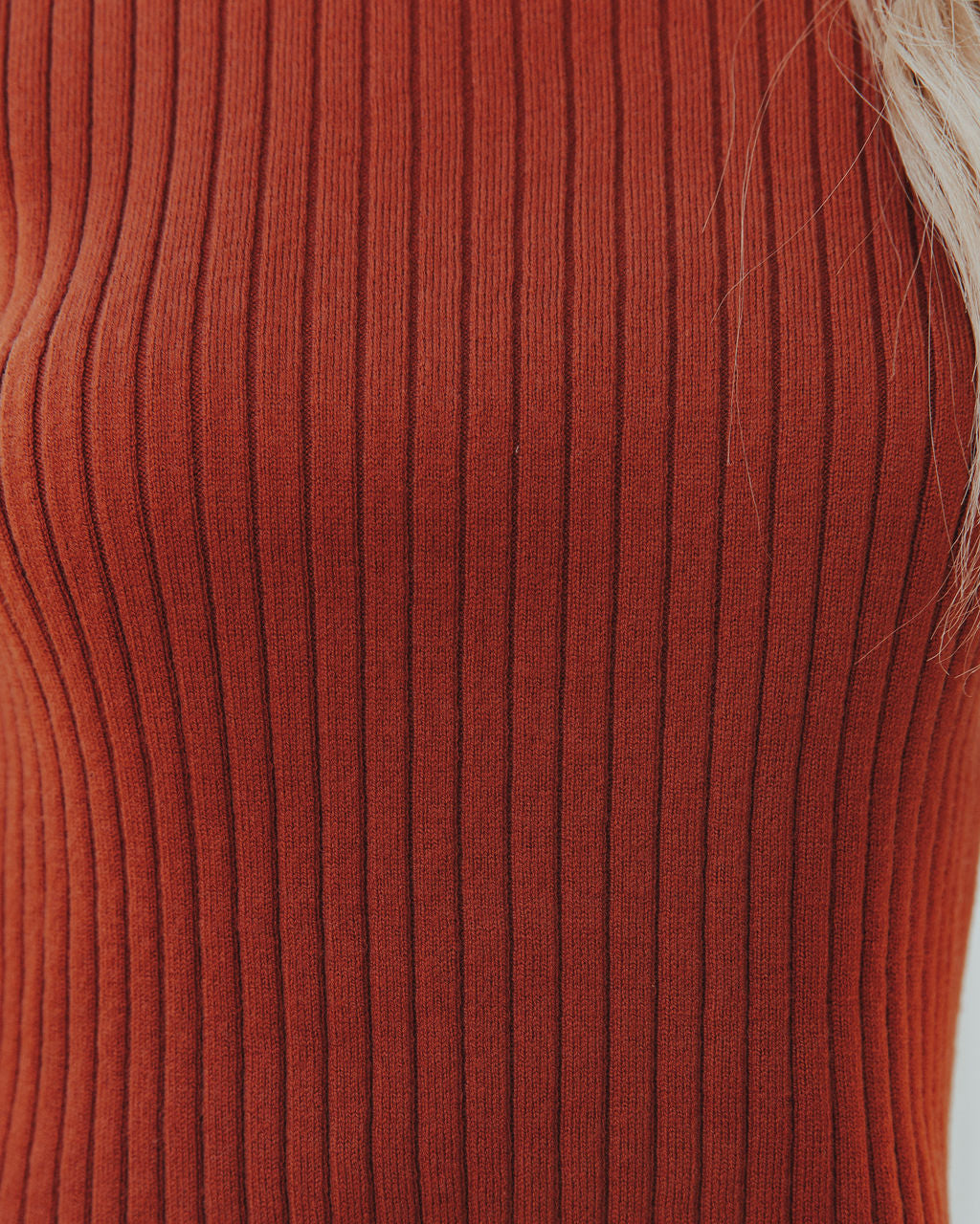 Janice Ribbed Crop Turtleneck Top - Terracotta - FINAL SALE Ins Street