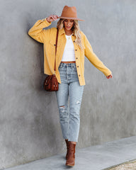 Jessika Button Down Soft Knit Shacket - Honey Gold - FINAL SALE Ins Street