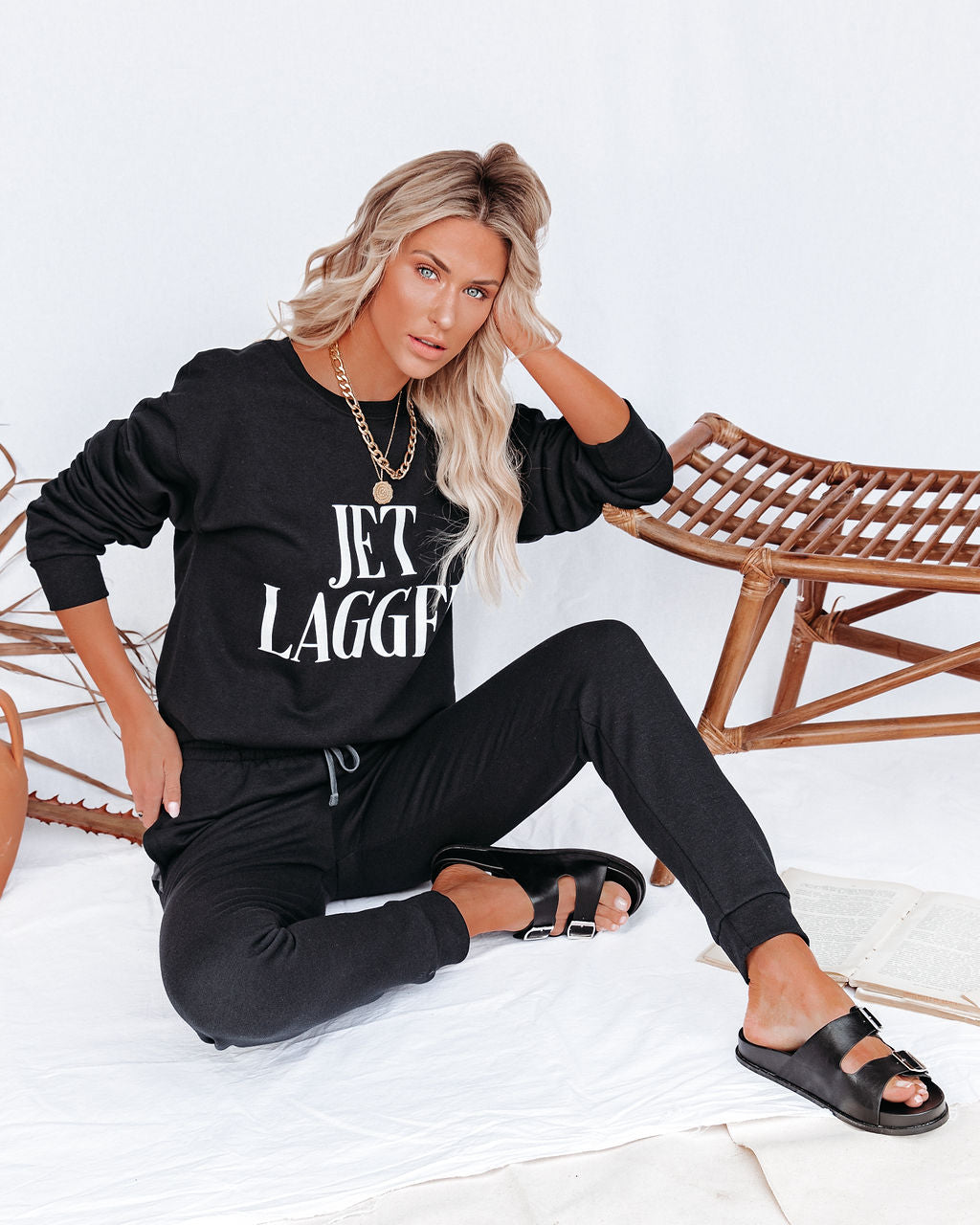 Jet Lagged Cotton Blend Sweatshirt Ins Street