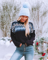 Jingle And Mingle Crop Knit Sweater - Navy - FINAL SALE Ins Street