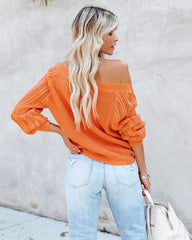 Johanna Cotton Off The Shoulder Sweater - Orange - FINAL SALE Ins Street