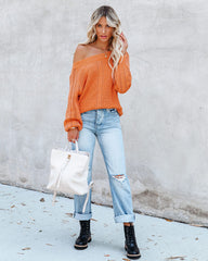 Johanna Cotton Off The Shoulder Sweater - Orange - FINAL SALE Ins Street