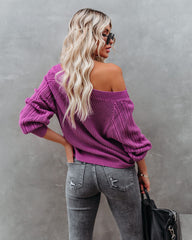 Johanna Cotton Off The Shoulder Sweater - Orchid - FINAL SALE Ins Street