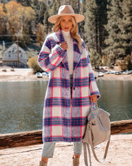 Jolie Pocketed Plaid Coat Ins Street