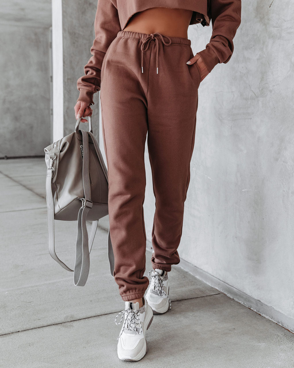 Jordyn Cotton Blend Pocketed Joggers - Latte - FINAL SALE Ins Street