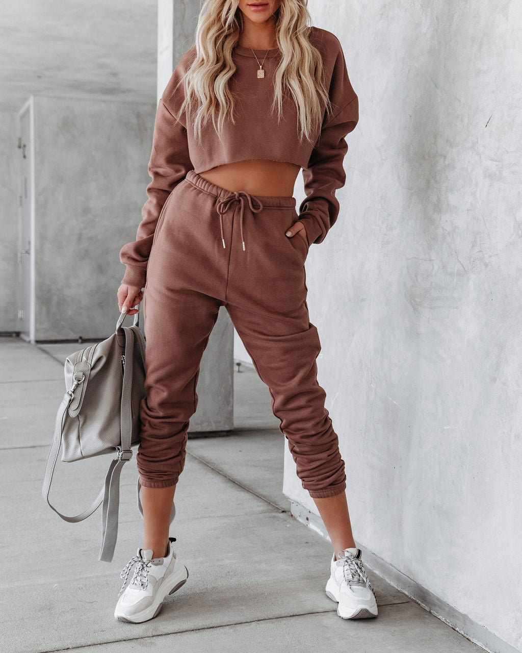 Jordyn Cotton Blend Pocketed Joggers - Latte - FINAL SALE Ins Street