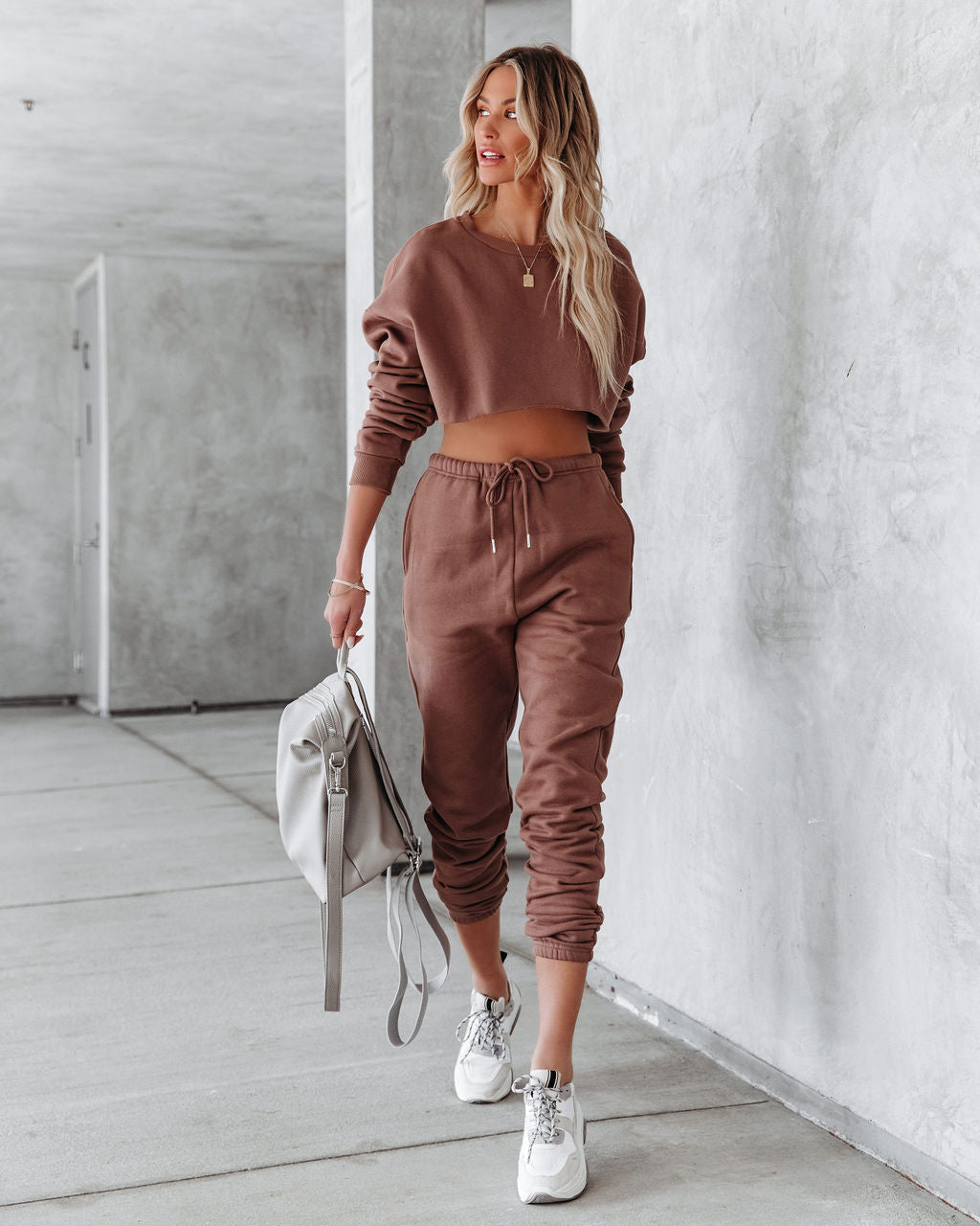 Jordyn Cotton Blend Pocketed Joggers - Latte - FINAL SALE Ins Street