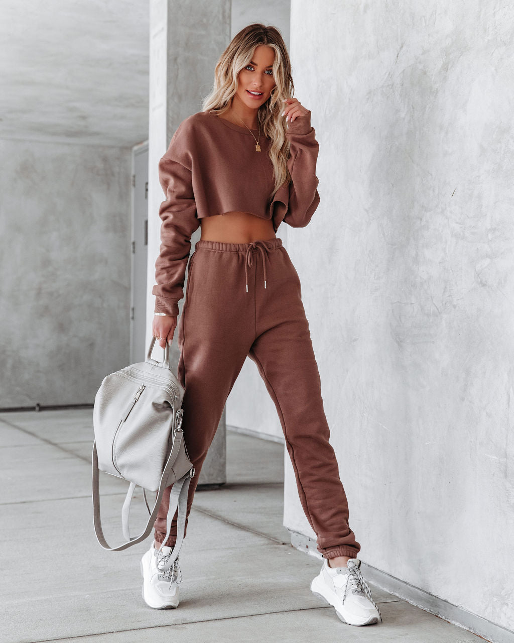 Jordyn Cotton Blend Pocketed Joggers - Latte - FINAL SALE Ins Street