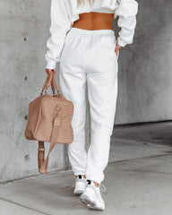 Jordyn Cotton Blend Pocketed Joggers - White Ins Street