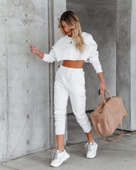 Jordyn Cotton Blend Pocketed Joggers - White Ins Street