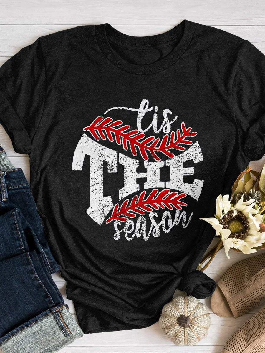 Tis The Season Print Short Sleeve T-shirt 2023-03-14 InsStreet