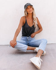 Just A Dream Knit Cami Tank - Charcoal Ins Street