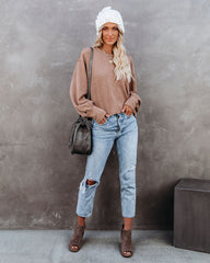 Kaitlynn Billowed Sleeve Knit Top - Latte Ins Street