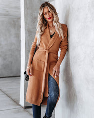 Kavi Pocketed Belted Knit Duster Cardigan - Camel - FINAL SALE Ins Street