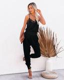 Kaylie Tencel Pocketed Lace Cami Jumpsuit - Black Ins Street