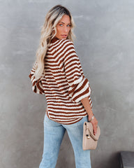 Kaza Striped Balloon Sleeve Button Front Cardigan - FINAL SALE Ins Street