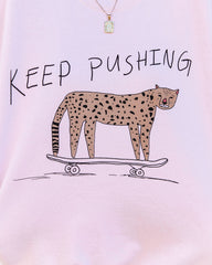 Keep Pushing Cotton Blend Leopard Sweatshirt - FINAL SALE Ins Street