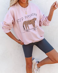 Keep Pushing Cotton Blend Leopard Sweatshirt - FINAL SALE Ins Street