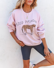 Keep Pushing Cotton Blend Leopard Sweatshirt - FINAL SALE Ins Street