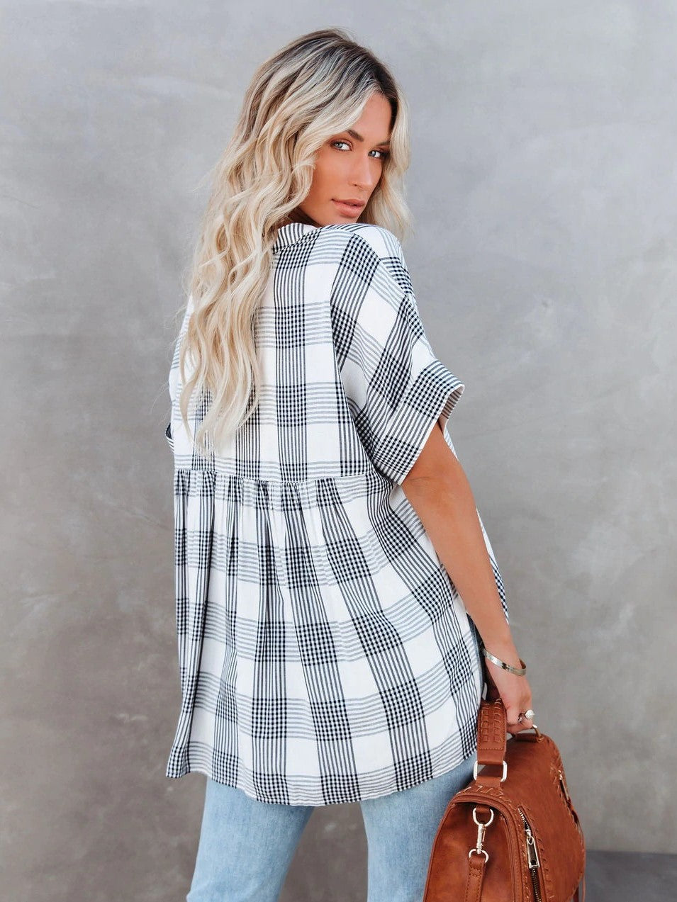 Thin V-Neck Pullover Shirt Loose Shirt 2023-03-14 InsStreet