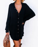 Kennedy Cotton Pocketed Button Down Tunic - Black - FINAL SALE Ins Street