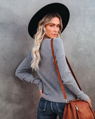 Knot Your Girlfriend Thermal Knit Top - Heather Grey Ins Street