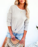 Knot Your Girlfriend Thermal Knit Top - Stone Ins Street